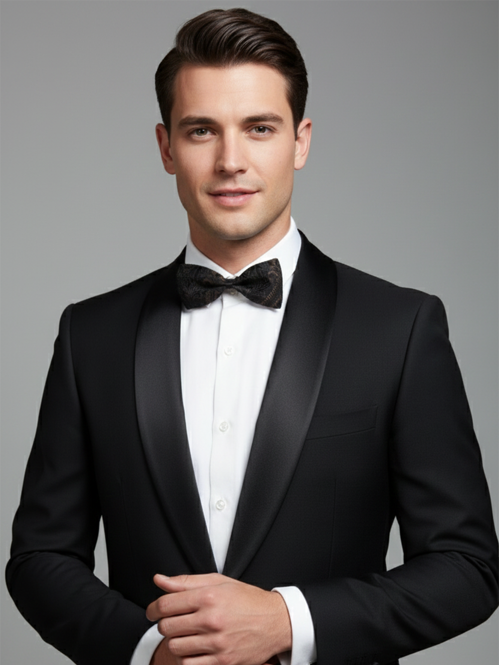 The Midnight Classic: Handcrafted Matte Black Bow Tie