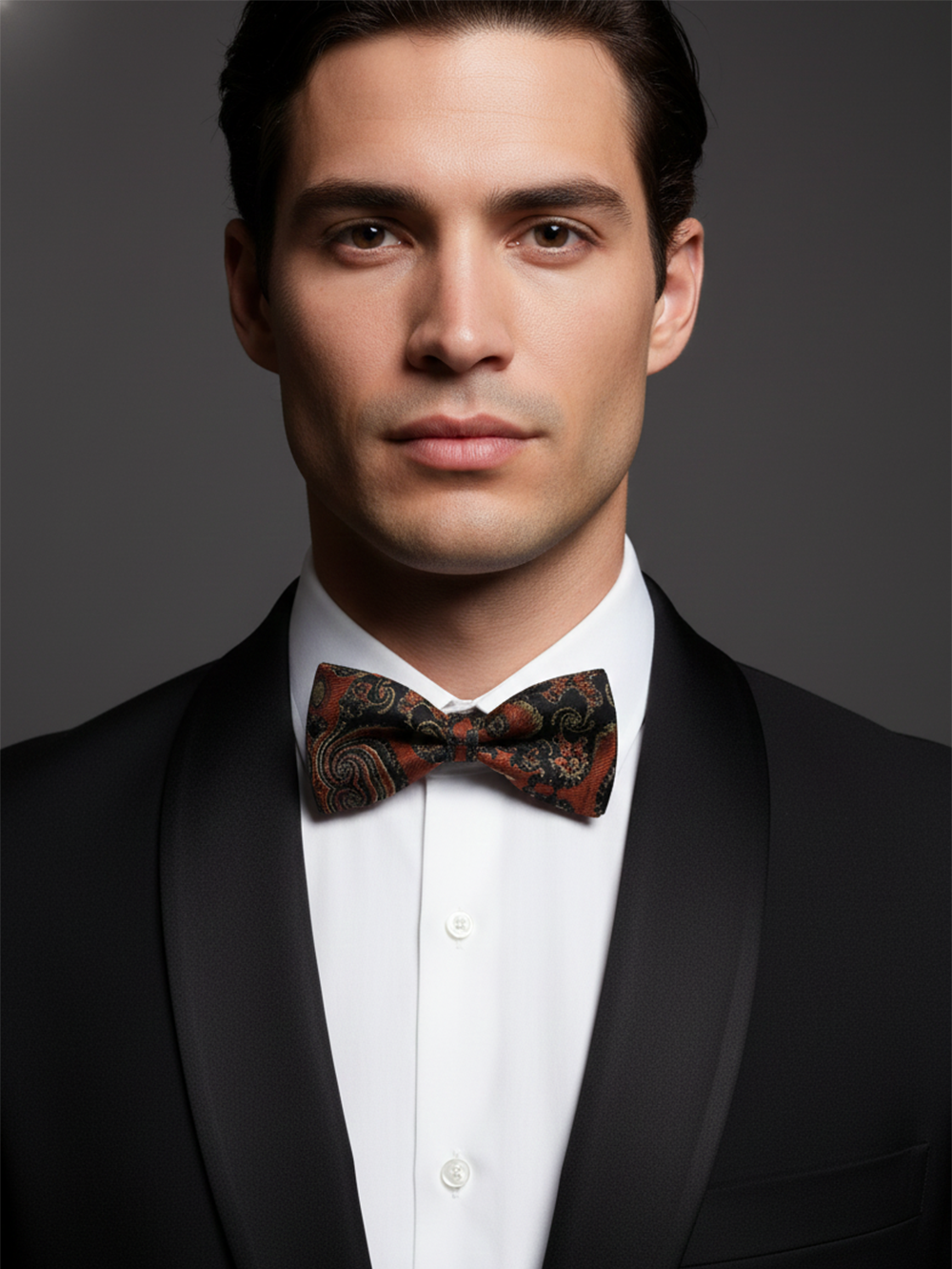 The Midnight Ember: Classic Black & Crimson Red Bow Tie