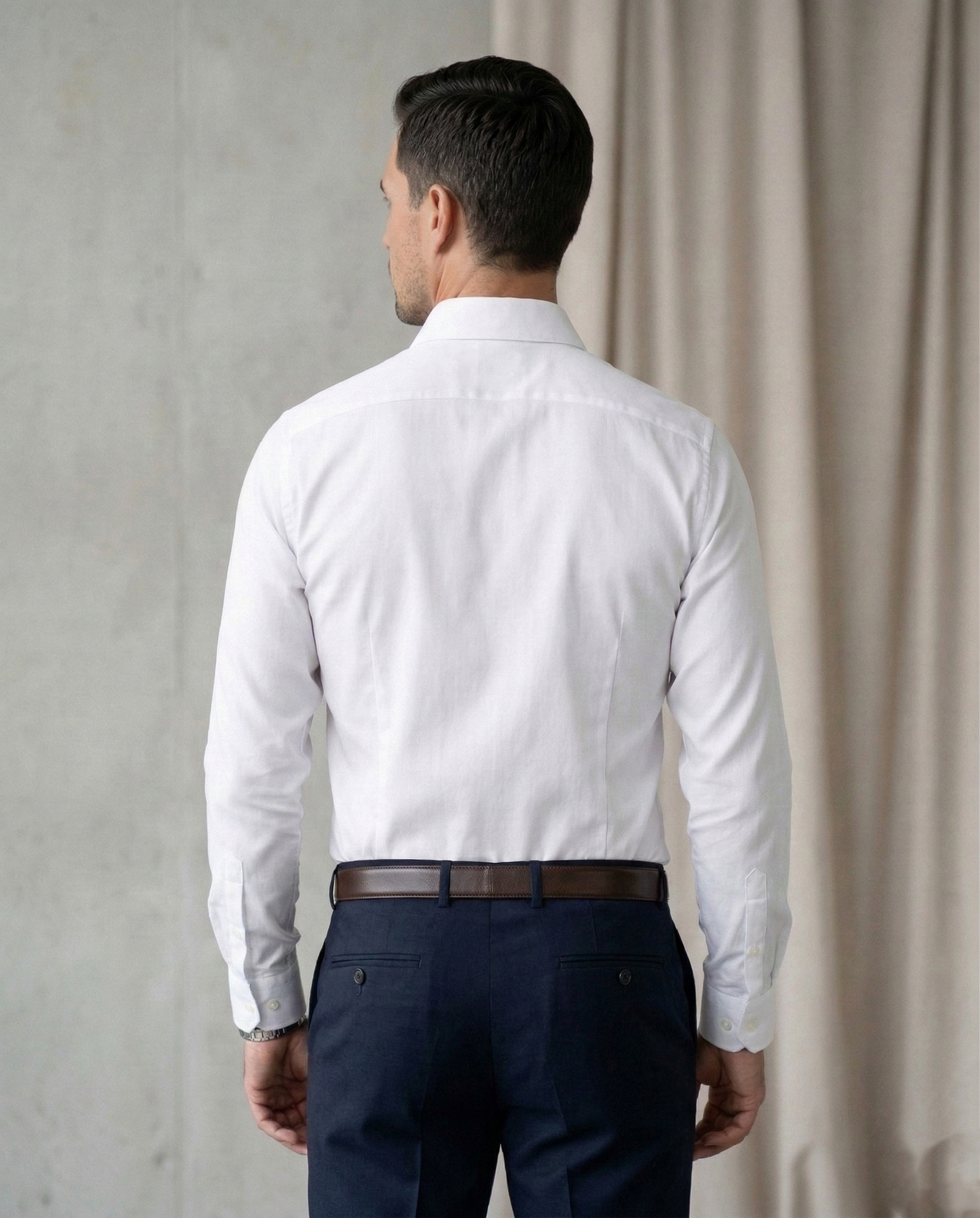 Men's Premium White Formal Shirt-Cotton Blend Full Sleeve Shirt