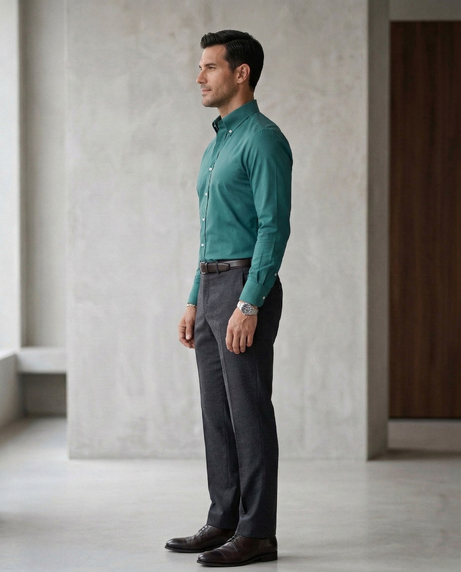 Men’s Teal Formal Shirt | Cotton Blend Business & Party Wear Shirt for Men