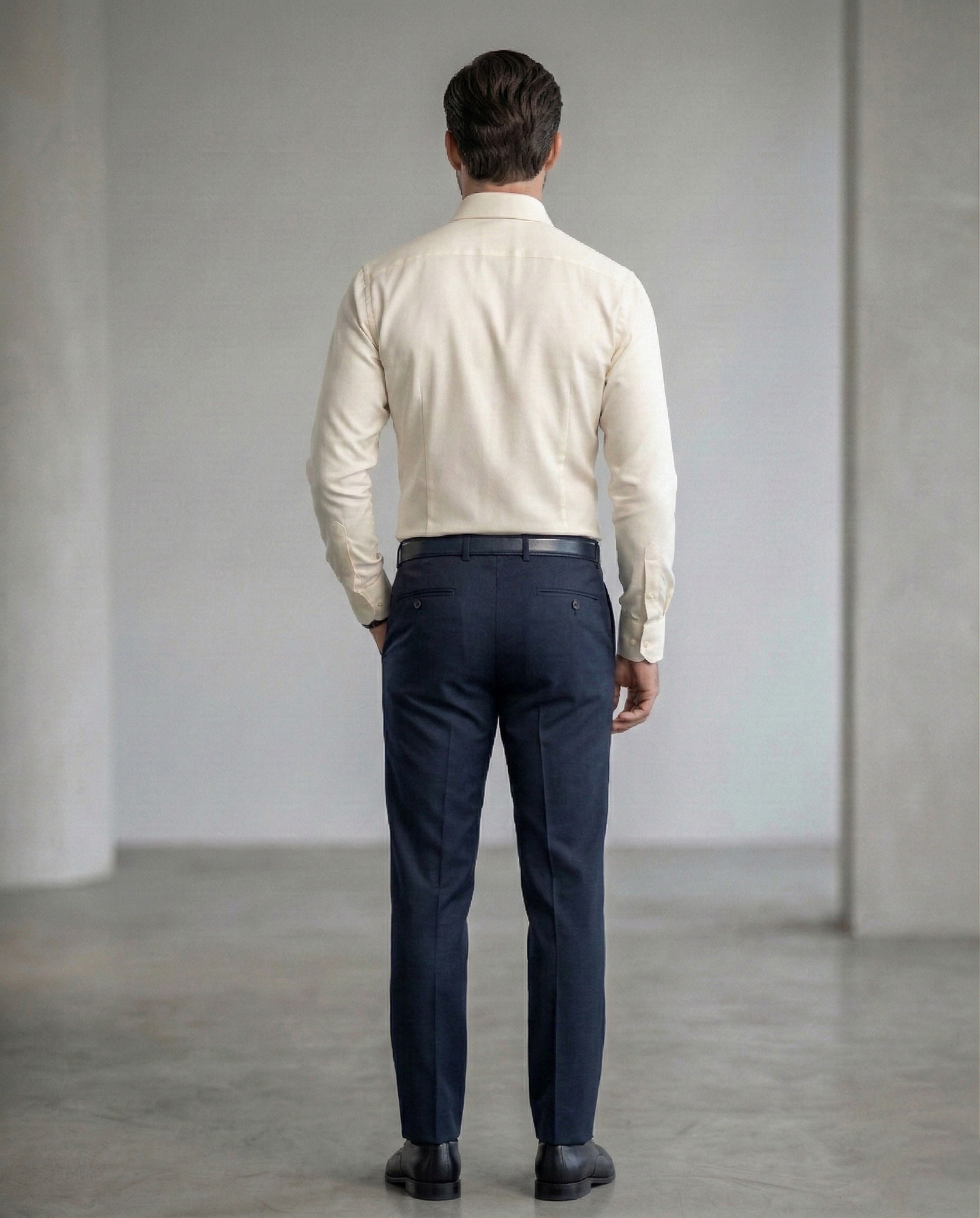 Cream Formal Shirt for Men | Premium Cotton Blend Regular Fit