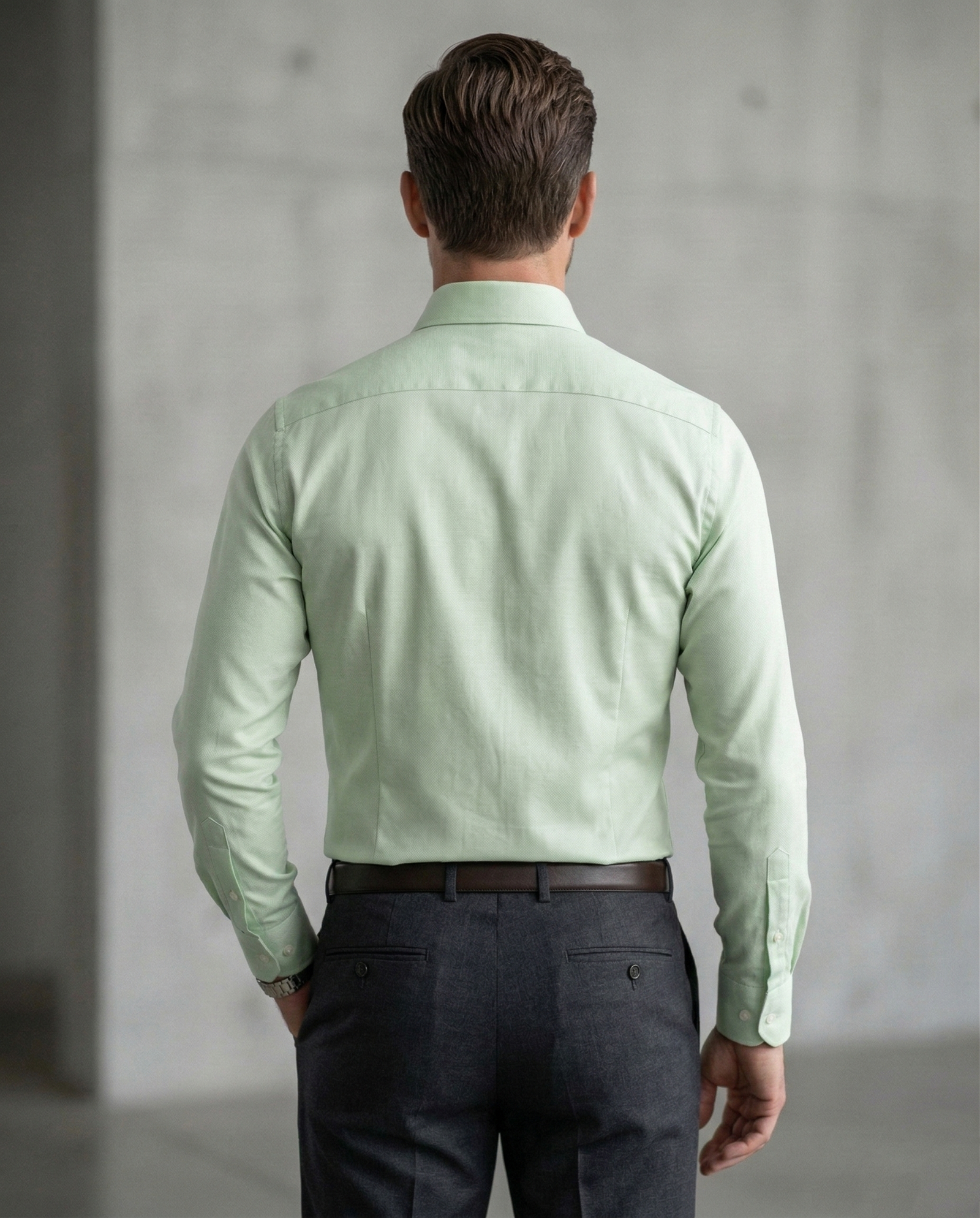 Light Green Formal Shirt for Men | Premium Cotton Blend