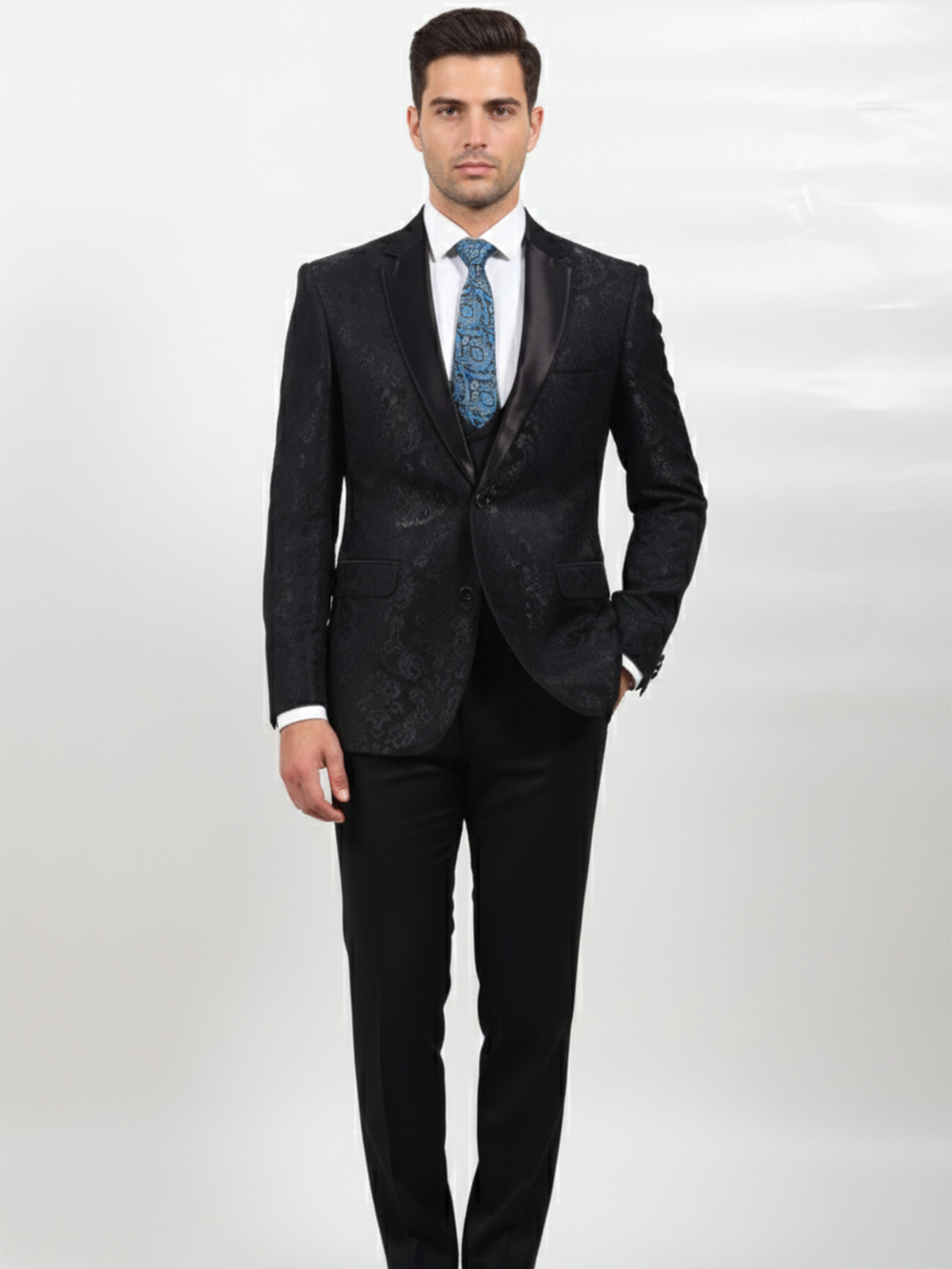 Textured Blue Silk Tie ? Classic Woven Finish - Image 2