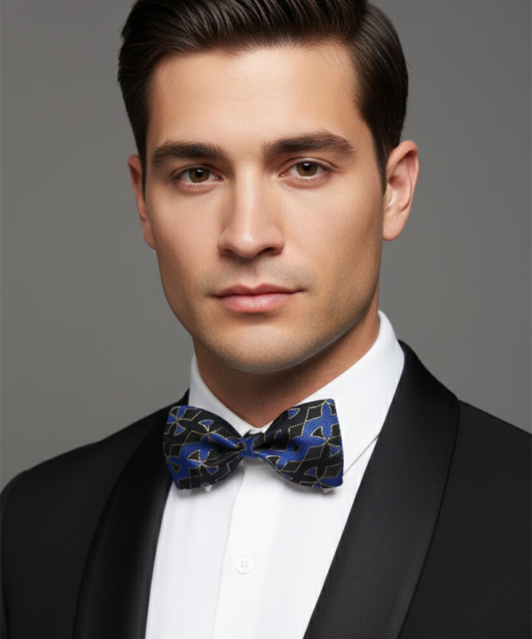Midnight Azure: The Ultimate Dual-Tone Silk Bow Tie