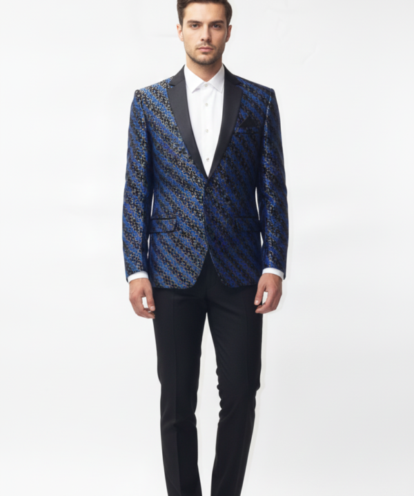 Royal Midnight Patterned Tuxedo Jacket