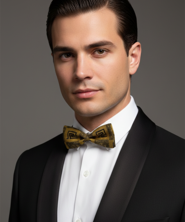 The Earthbound Artisan: Espresso & Onyx Patterned Bow Tie