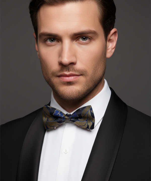 The Midnight Forest Bow Tie: Sophisticated Emerald & Azure Print