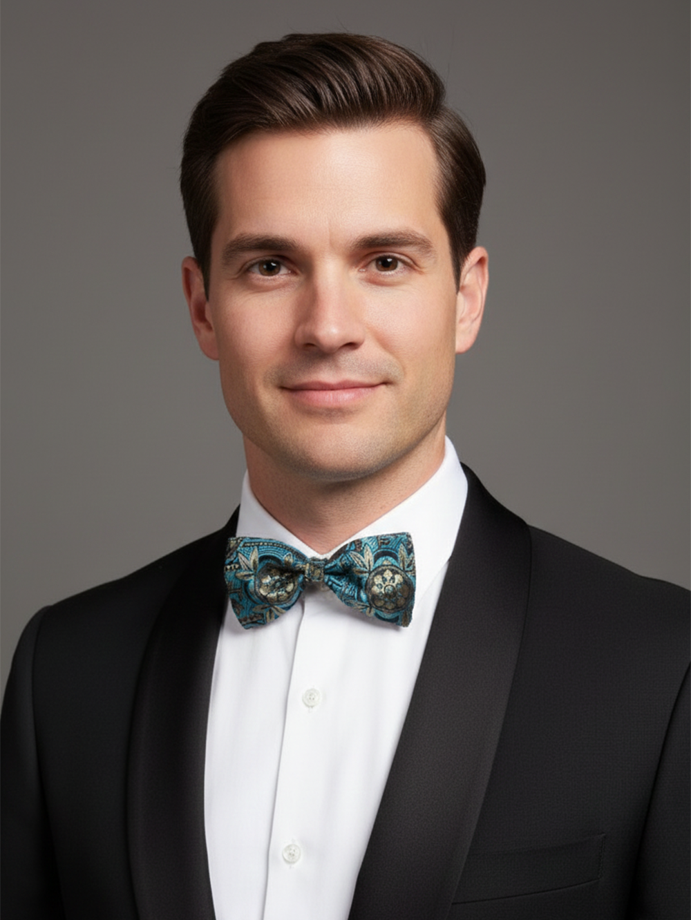 The Emerald Sterling: Hand-Crafted Green & Silver Bow Tie