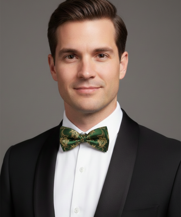 The Emerald & Gold Artisan Bow Tie