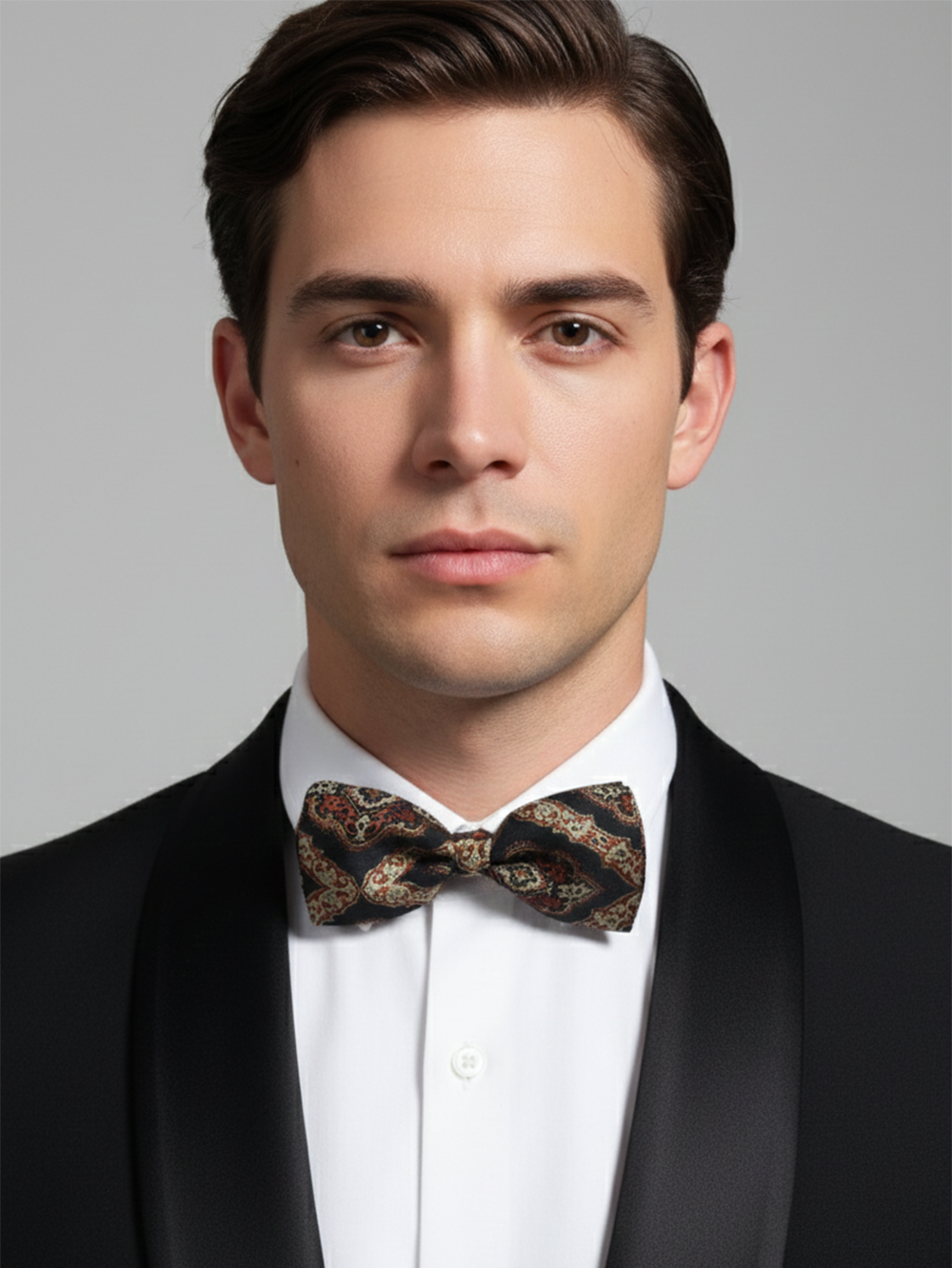 The Autumnal Classic: Deep Maroon & Chestnut Brown Silk Bow Tie