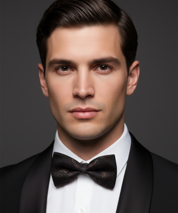 The Espresso Elegance: Classic Dark Brown Microfiber Bow Tie