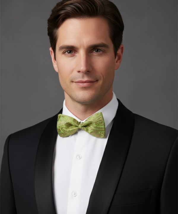The Emerald Elegance: Premium Forest Green Silk Bow Tie