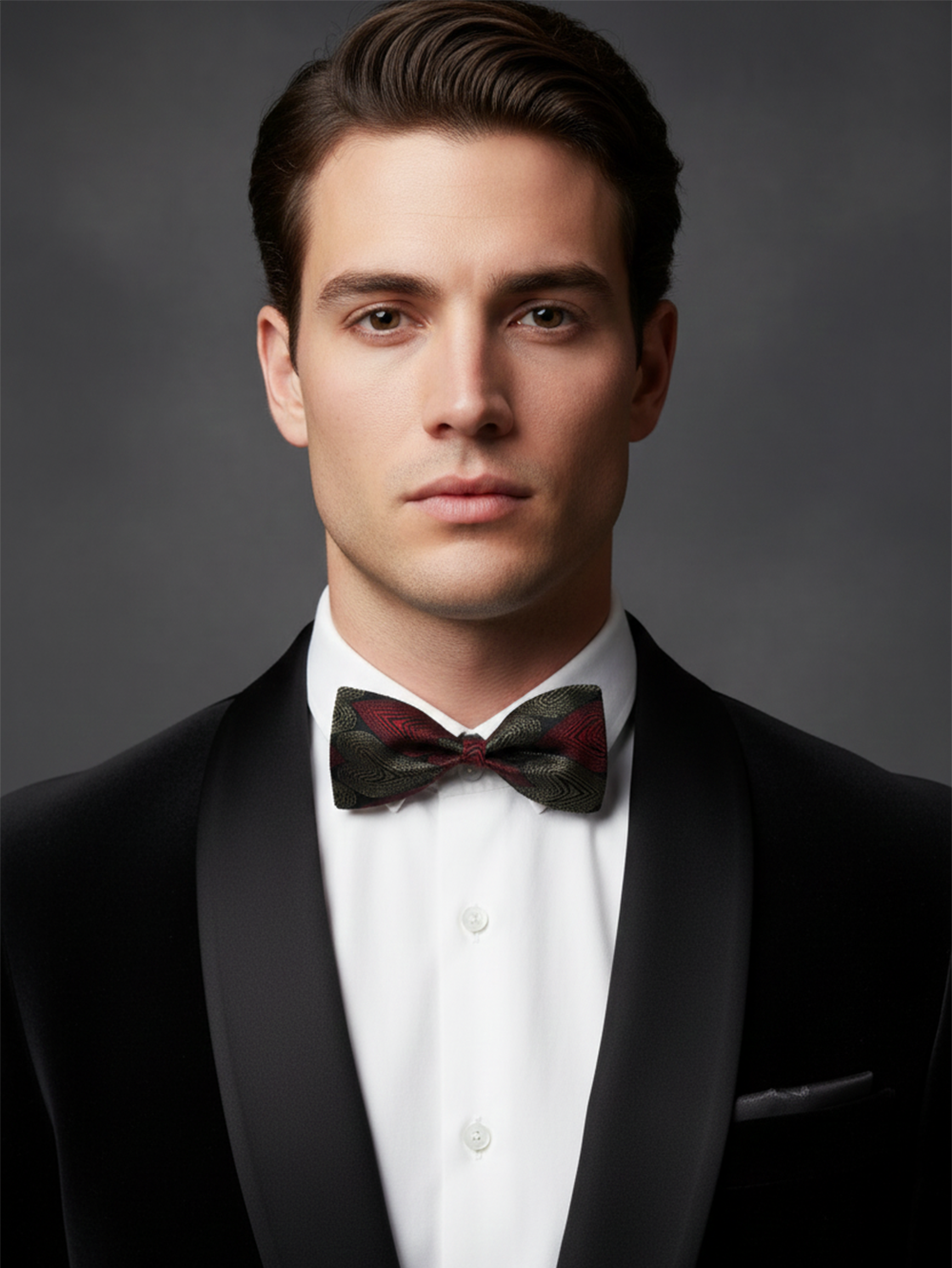 The Midnight Crimson: Premium Black & Deep Red Bow Tie