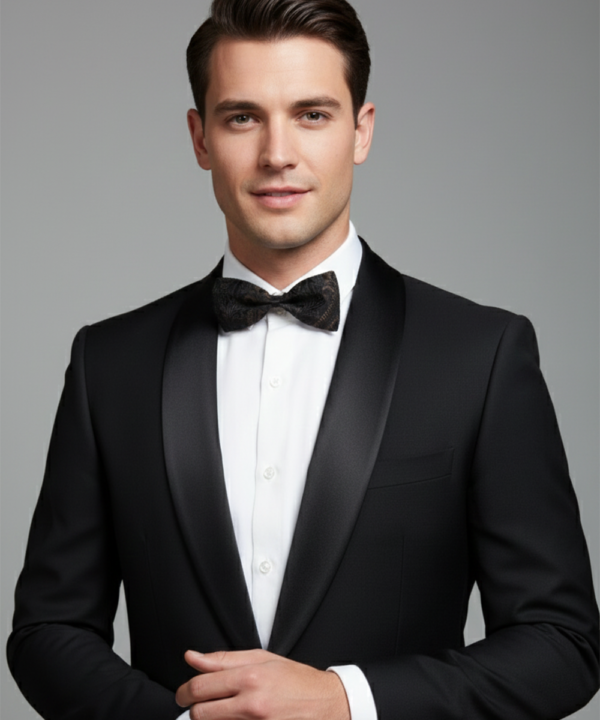 The Midnight Classic: Handcrafted Matte Black Bow Tie