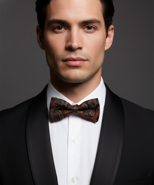 The Midnight Ember: Classic Black & Crimson Red Bow Tie