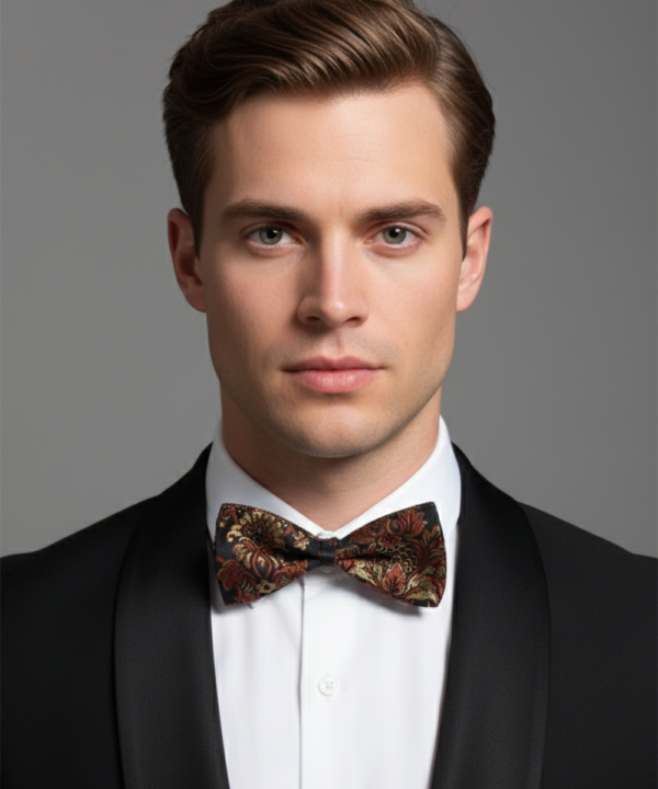 The Royal Crimson: Gilded Red Sovereign Bow Tie