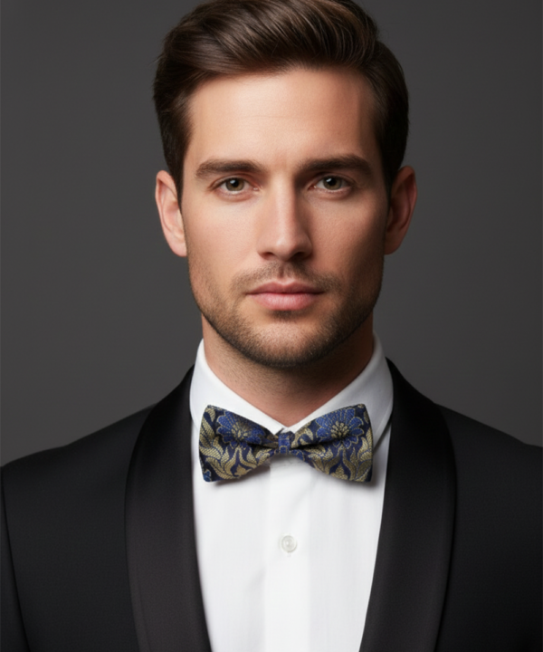 Midnight & Mercury: The Royal Azure Silk Bow Tie