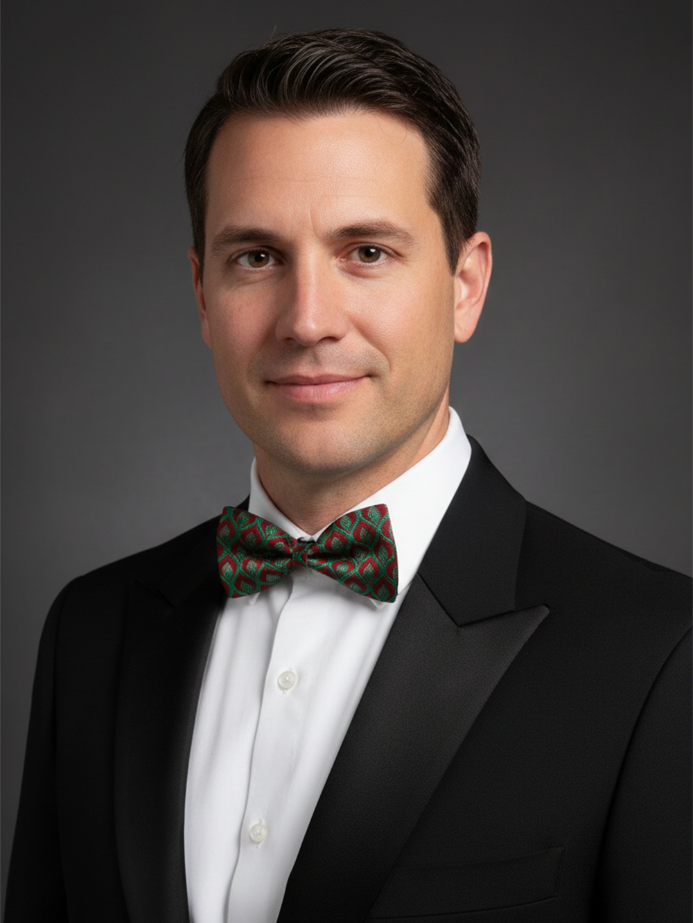 The Crimson Forest: Artisan Black-Stitched Bow Tie