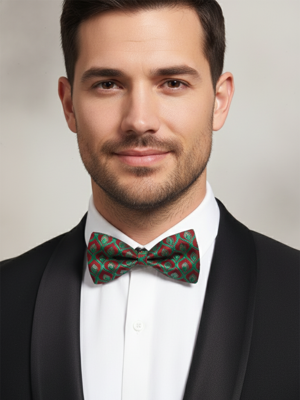 The Crimson Forest: Artisan Black-Stitched Bow Tie