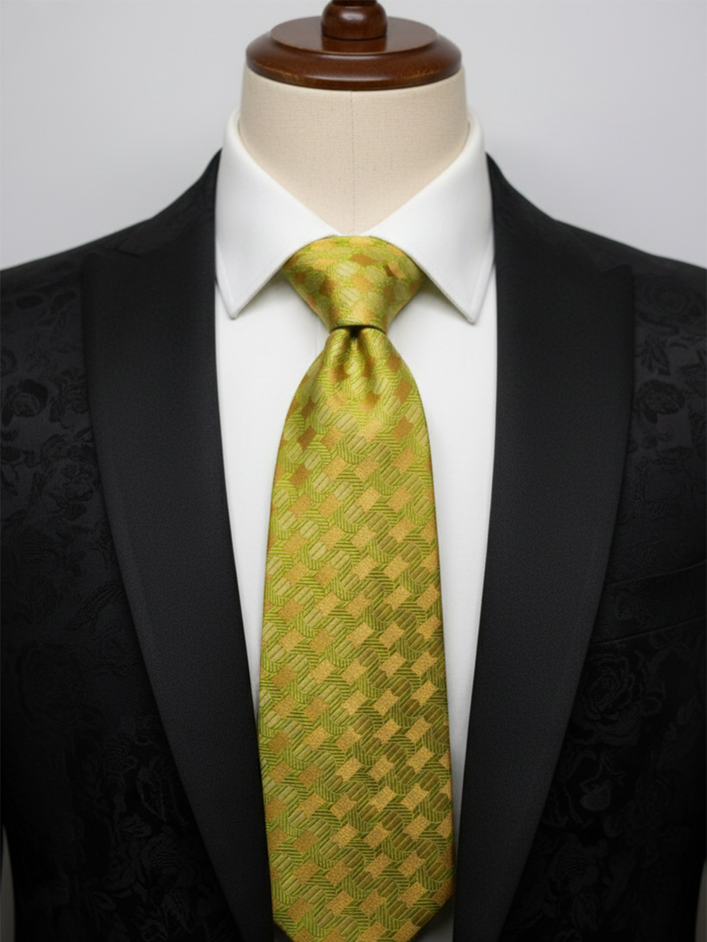 Premium Olive Green Silk Tie with Subtle Woven Pattern - Image 2