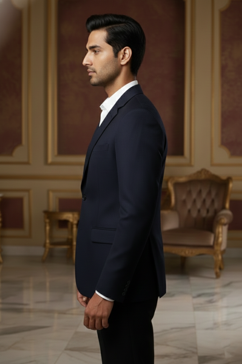 Men?s Premium Midnight Navy Blue Blazer ? Essential Slim-Fit Formal Suit Jacket for Business & Occasions - Image 2