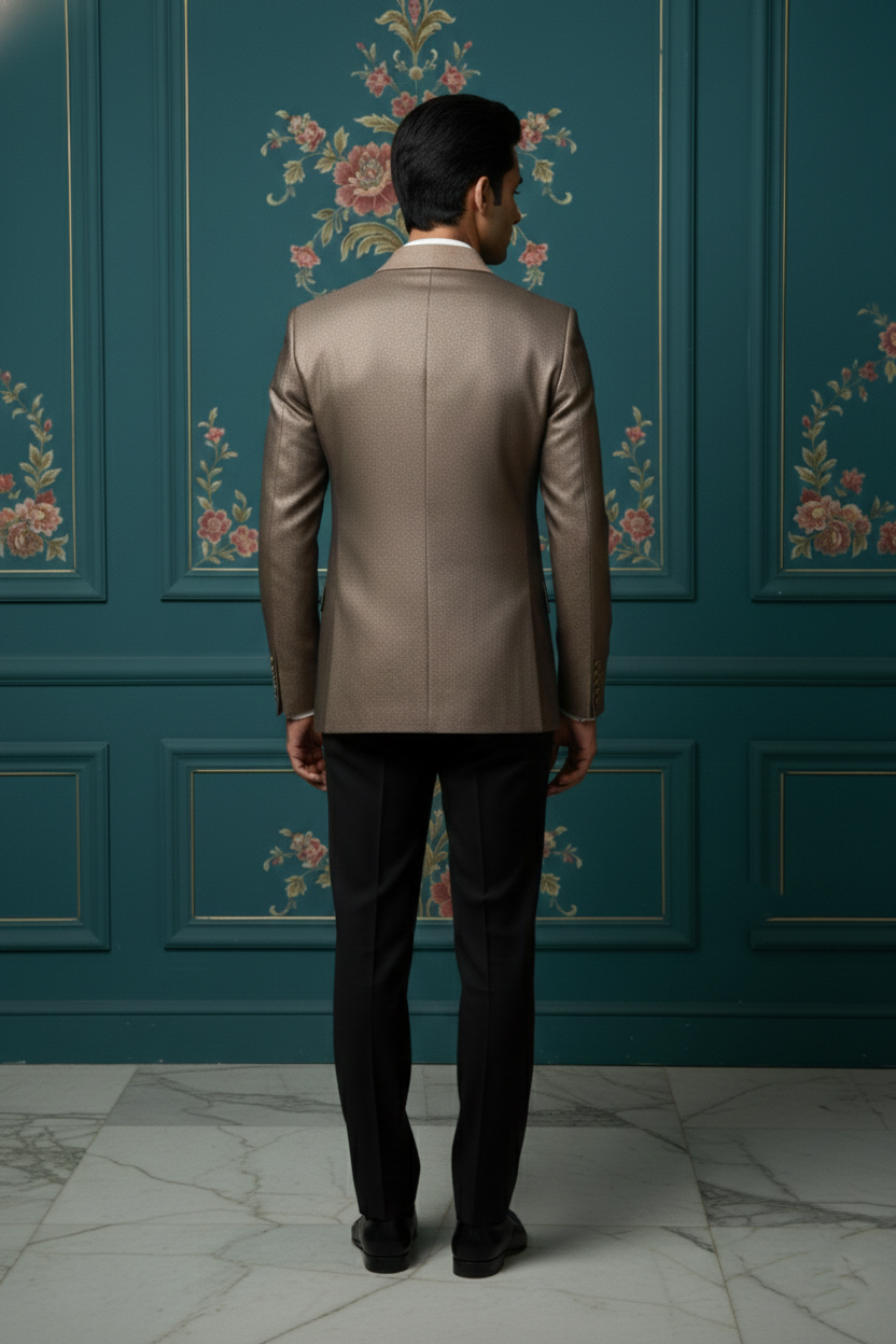 Men?s Premium Bronze Metallic Double-Breasted Blazer ? Luxury Slim-Fit Formal Tuxedo Jacket - Image 2