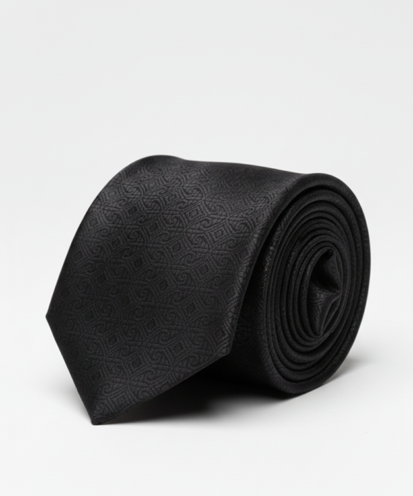 Premium Dark Patterned Silk Tie for Men ? Classic Formal Necktie