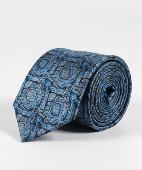 Textured Blue Silk Tie ? Classic Woven Finish