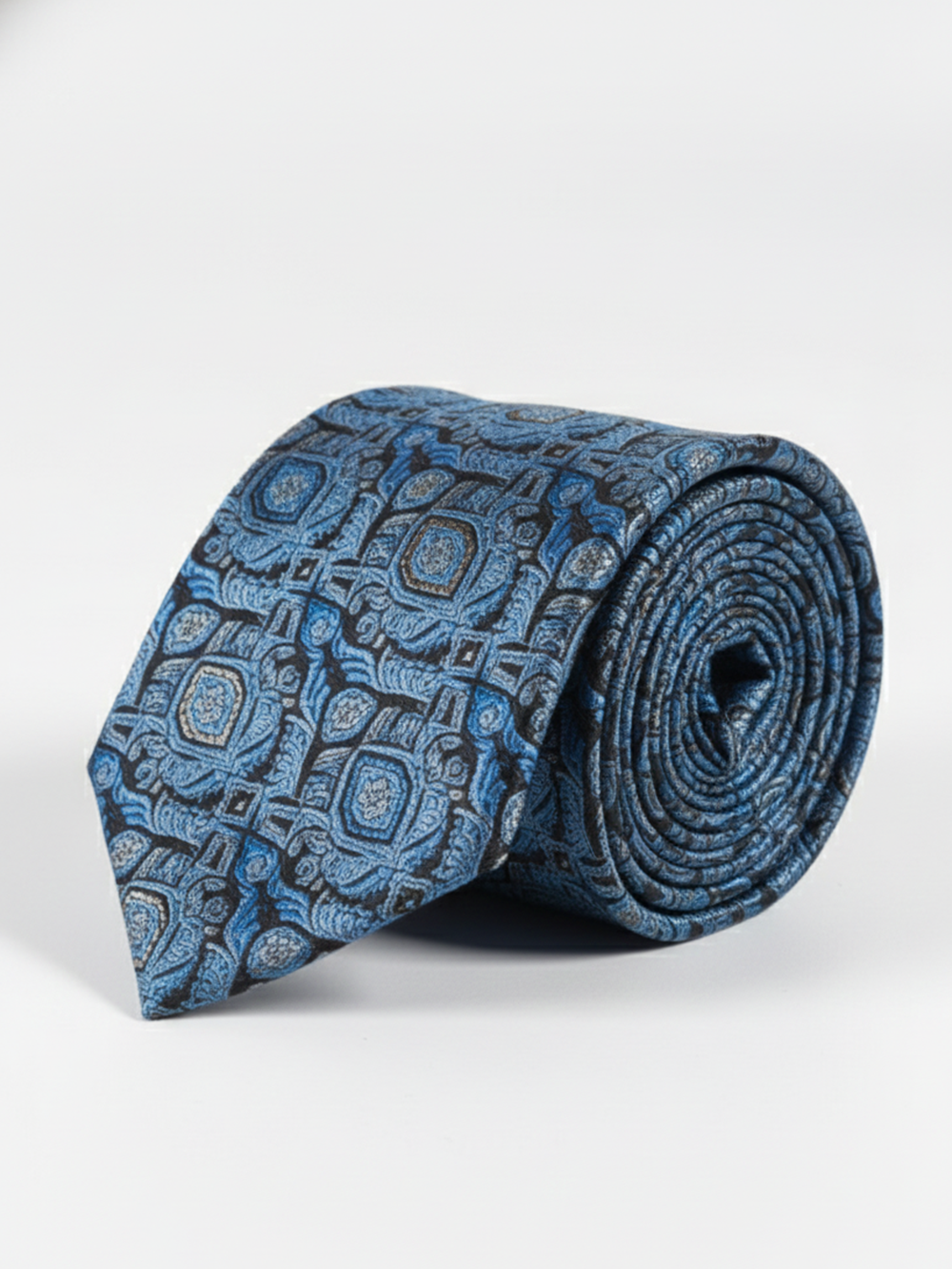 Textured Blue Silk Tie ? Classic Woven Finish