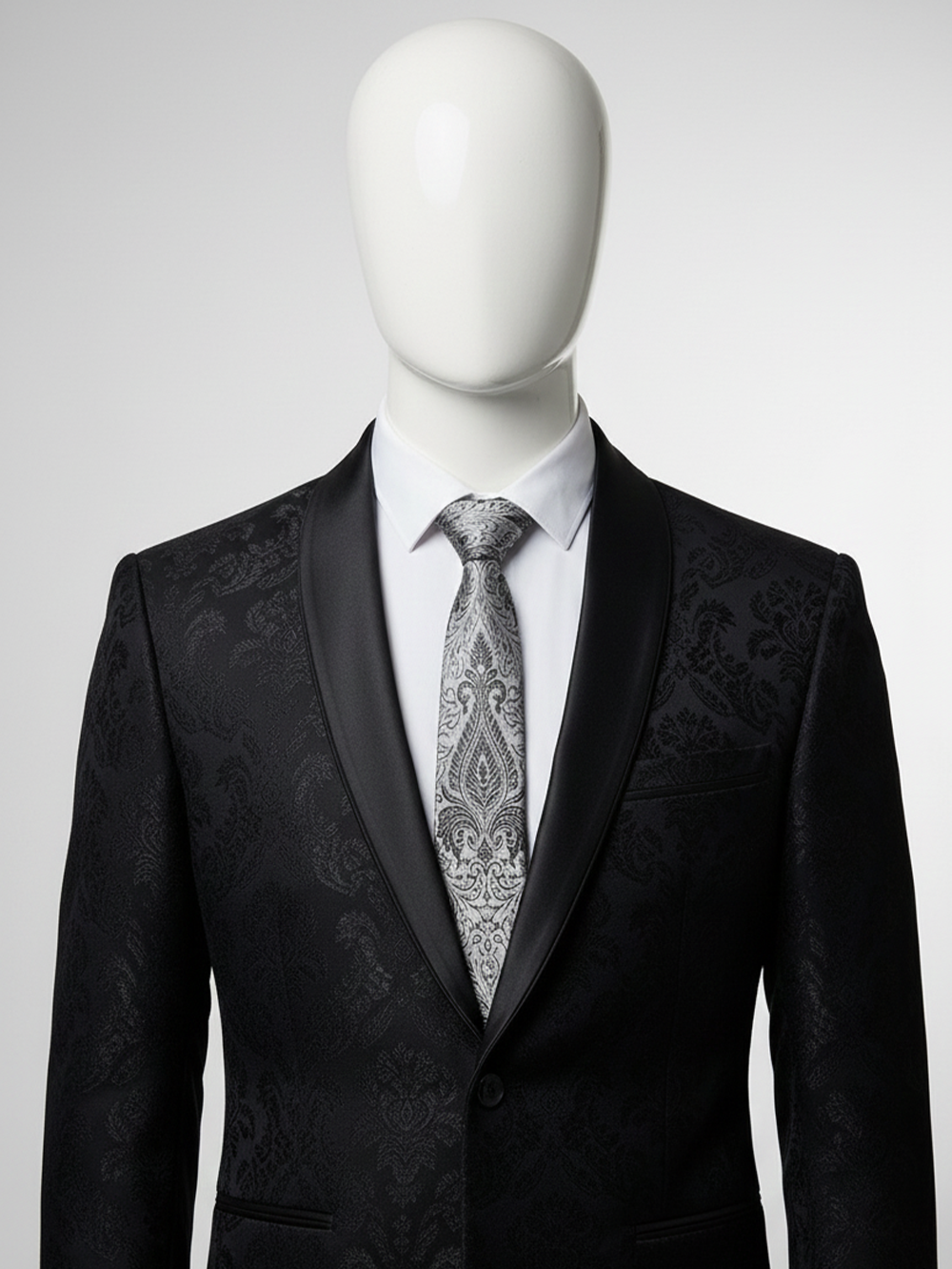 Classic Black & White Silk Necktie ? Timeless Contrast Design - Image 2