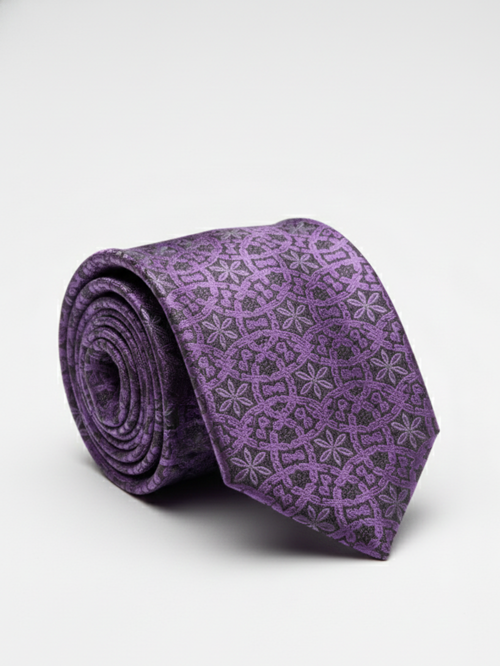 Dark Pink Tie with Black Work ? Elegant Designer Necktie