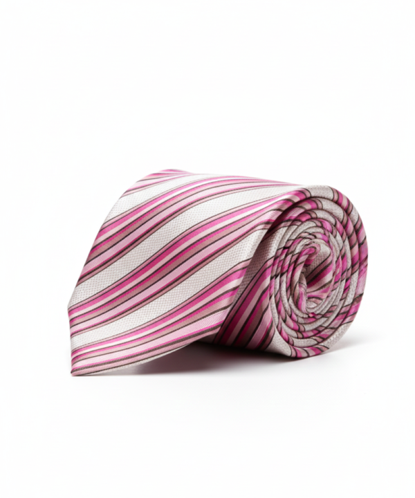 Pink Line Pattern Neck Tie ? Classic & Elegant
