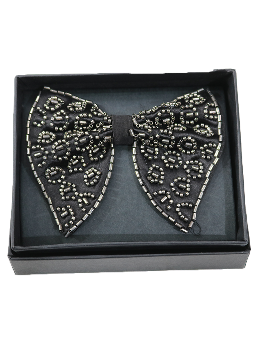 Men's Ornate Hand-Embroidered Beaded Bow Tie - Image 4