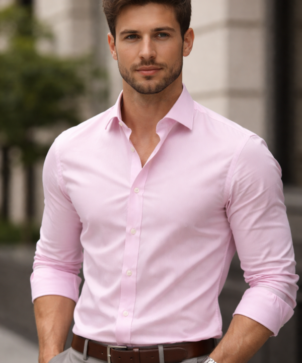 Men’s Pink Formal Shirt | Premium Slim Fit Full Sleeve Office Wear Shirt for Men | Cotton Blend Business & Party Wear Shirt