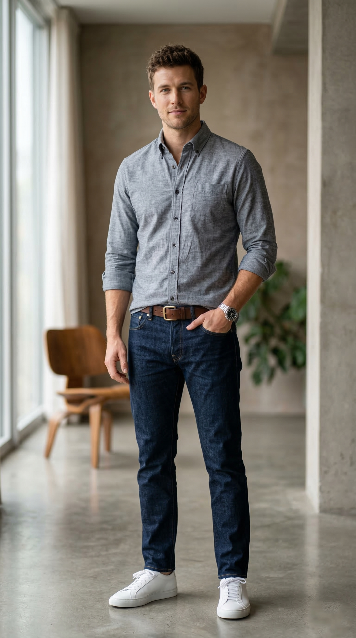 Men’s Grey Casual Shirt – Premium Cotton Regular Fit Stylish Everyday Shirt | Smart Casual Button-Down for Men