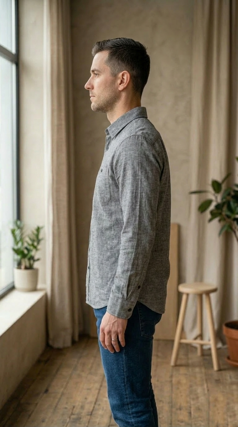 Men’s Dark Grey Casual Shirt – Premium Cotton Regular Fit Stylish Button-Down Everyday Shirt - Image 2