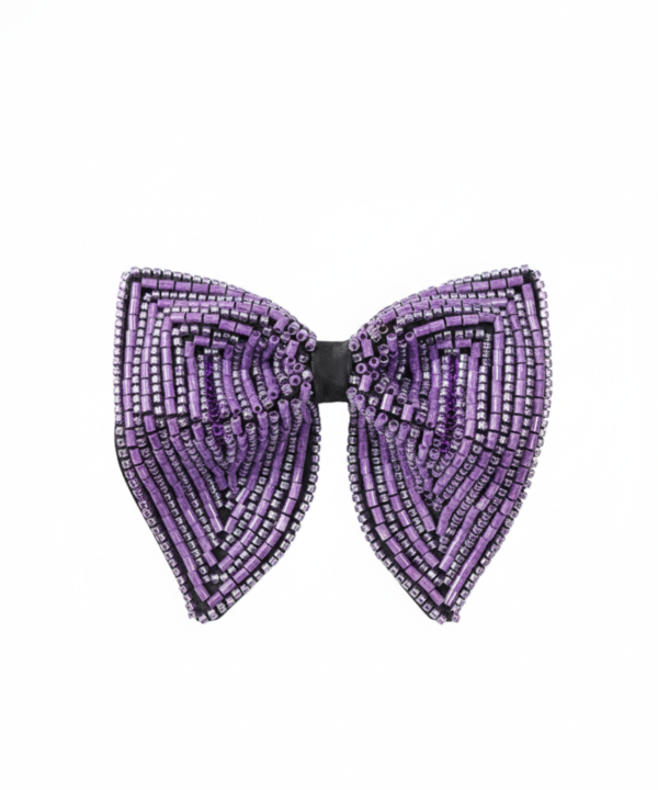 Hand-Beaded Purple Crystal Men’s Designer Bow Tie