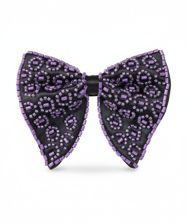 Lavender Medallion Hand-Beaded Luxury Men's Bow Tie