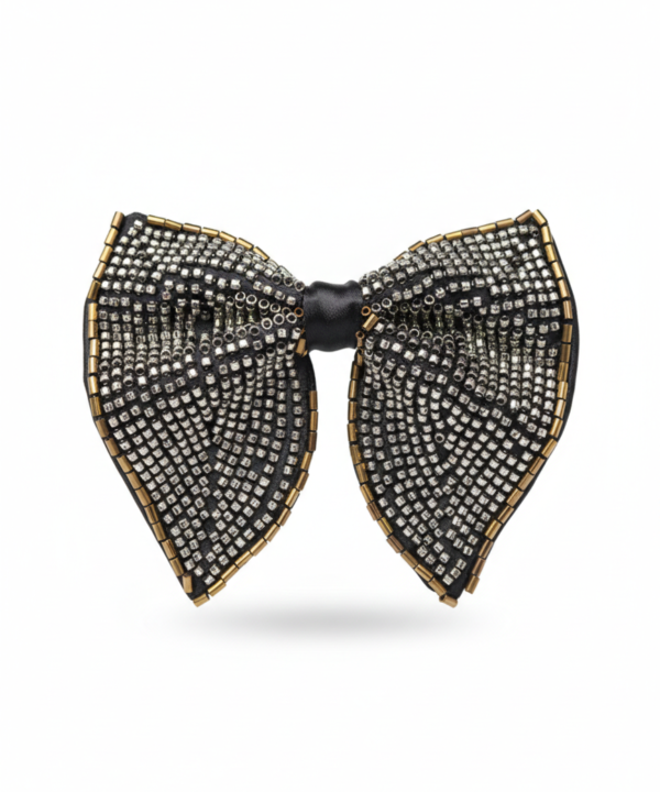 Artisan Metallic Beaded Butterfly Bow Tie