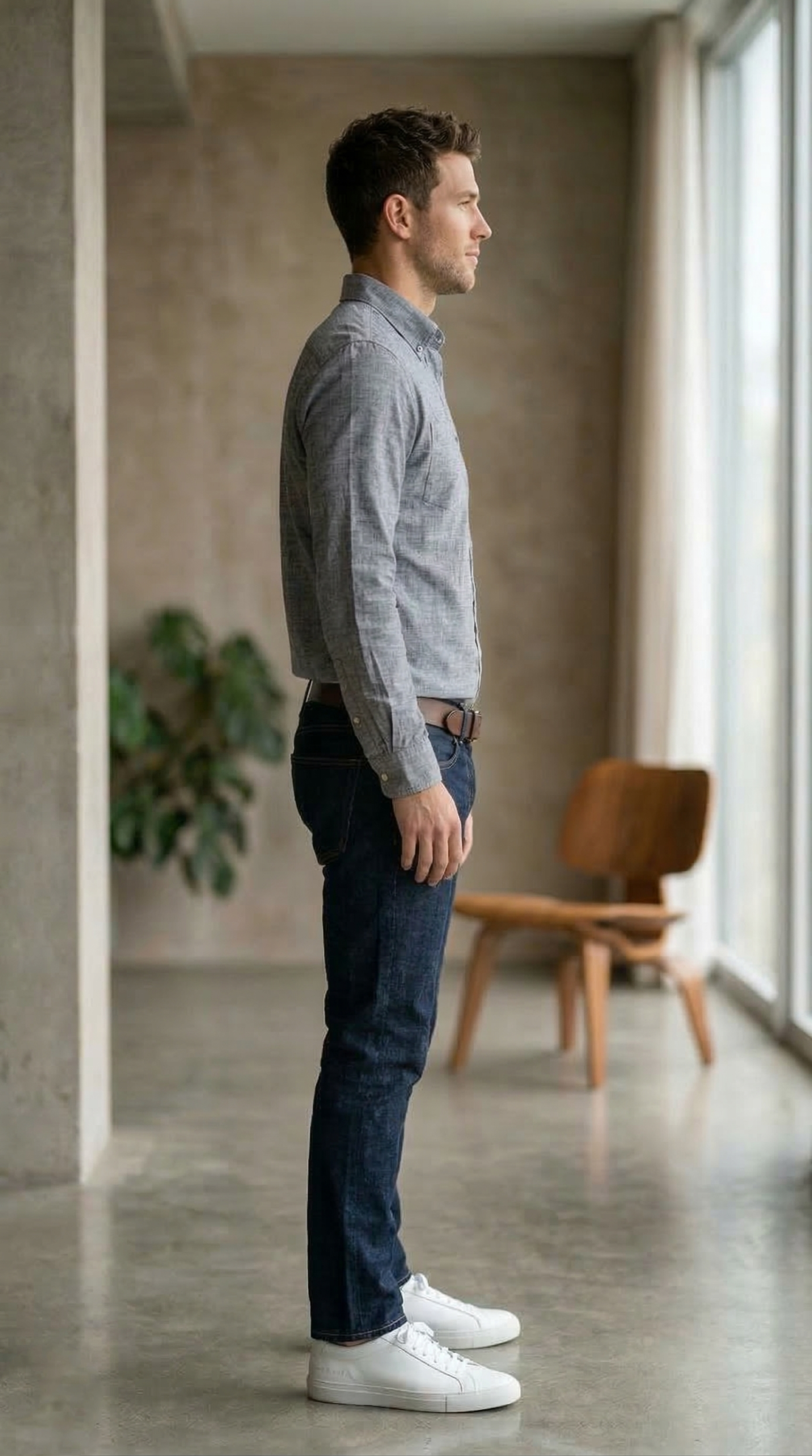 Men’s Grey Casual Shirt – Premium Cotton Regular Fit Stylish Everyday Shirt | Smart Casual Button-Down for Men - Image 4