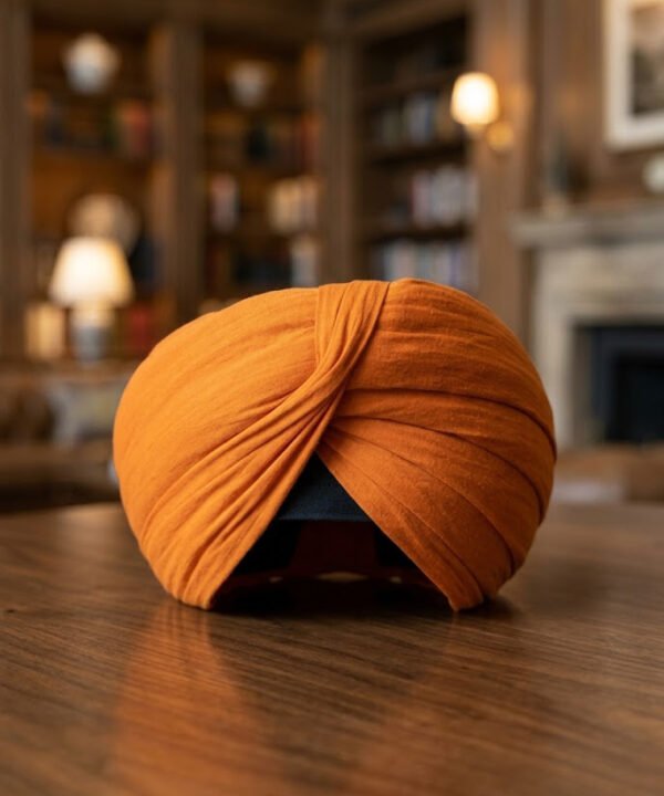 Burnt Rust Formal Turban – Luxe Pleated Stretch Wrap
