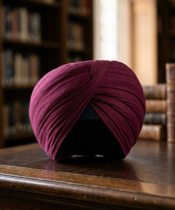 Regal Wine Burgundy Formal Turban – Elegant Pleated Fit